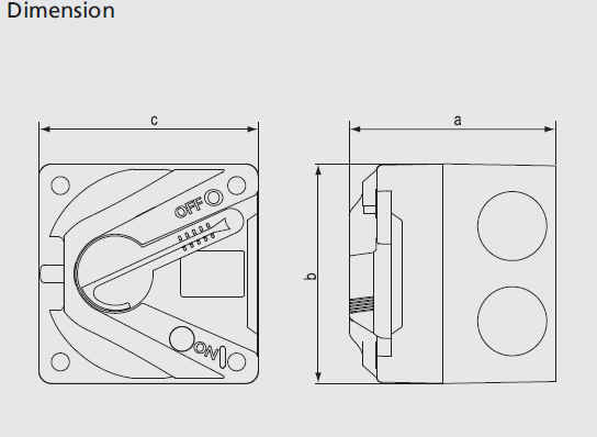 UKF4 series SAA Australian IP66 Waterproof Mini Isolator Switch / Isolating Switch 2 Position