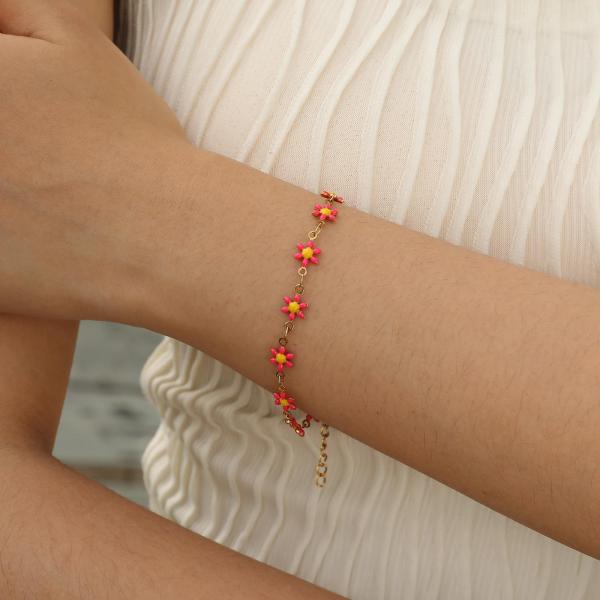 Women Jewelry Gold Plated Stainless Steel Chain Link Bracelet