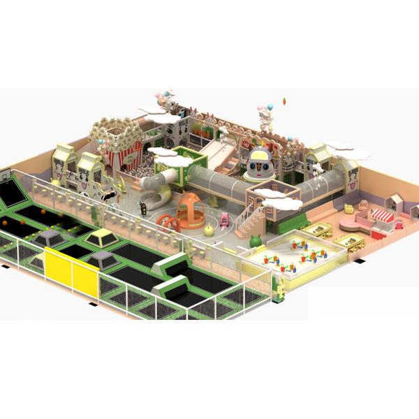 Buy free custom made design kids indoor playground with trampoline at wholesale prices