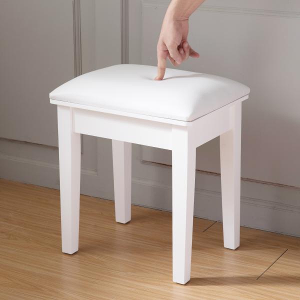 MDF Straight Solid Wood Stool Height 40cm With PU Leather