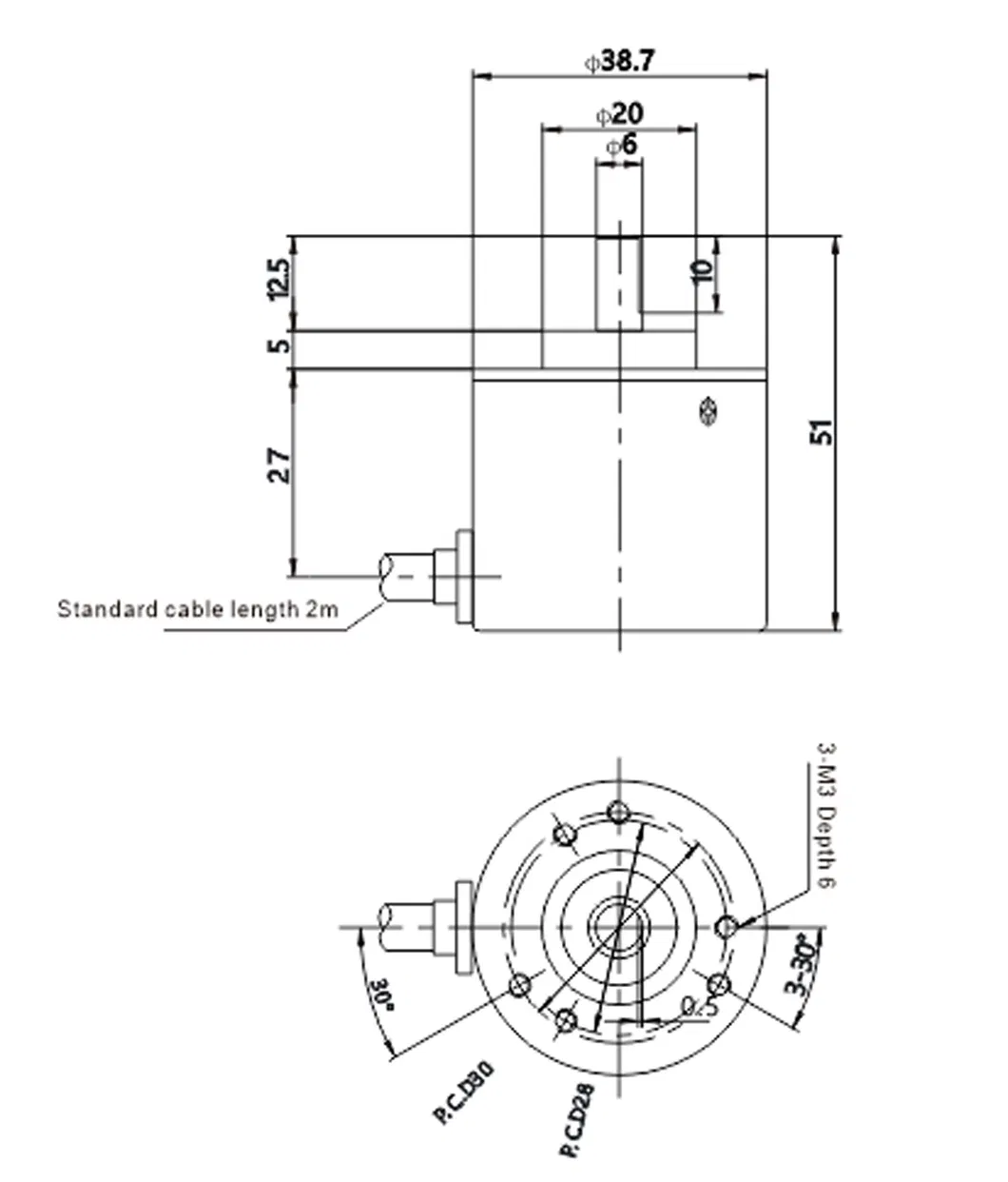Clion CHA38S-N/E/F series Rotary Encoder with stable performance for motors, elevators,CNC machine tools
