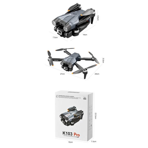 K103 Pro Aerial Drone 8k HD Camera GPS Obstacle Avoidance RC Helicopter FPV Wifi Professional Foldable Quadcopter Toy