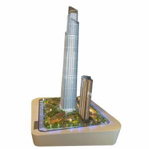 Custom High Precision Architectural Scale Model Modern Commercial Tower Display