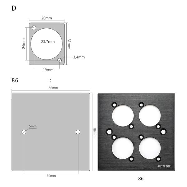 RJ45 Network Ethernet Socket D Type Module RJ45 Female Adapter to 8-pin Connector for 86 Panel Mount