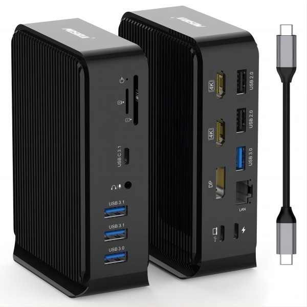 Thunderbolt 3 Dock Dual 4k 60hz 2 RJ45 Gigabit Ethernet