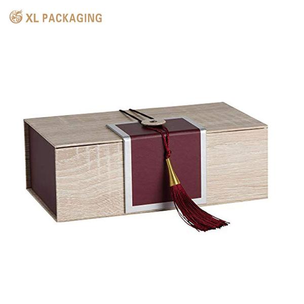 Buy XL Packaging Custom Packaging Box Factory Custom Cardboard Paper Storage Boxes For Bottles Wine Gift Foldable Box With Strings And Button at wholesale prices