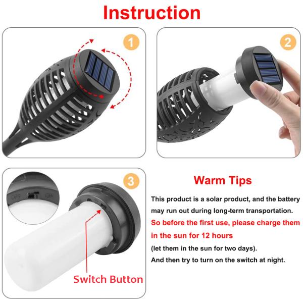 12LED 33LED Flickering Waterproof Garden Decor Landscape Lawn Lamp Path Lighting Torch Outdoor Light Solar Flame Torch Light