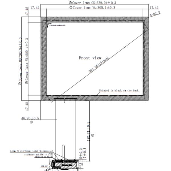 Sensitive 15 Inch PCT Touch Control Panel , Water Proof Touch Panel Wear Resistance Smooth Panel High Durability