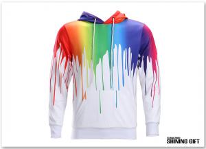 Quality Graffiti Painting Drops Printed Long Sleeve Pockets Slim Pullover Hoodie Sweatshirt for sale