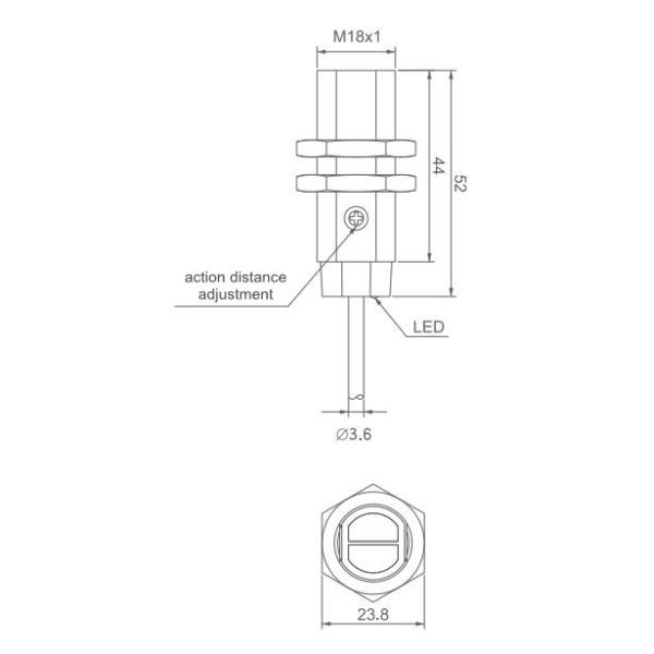 Photoelectric Switch Diffuse Type E3F-DS10B2 PNP NC Proximity Sensor M18 DC Photoelectric Sensor