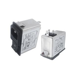Quality IEC 320 C14 AC Inlet Filter Male Plug In EMI Noise Filter With Switch Fuse for sale