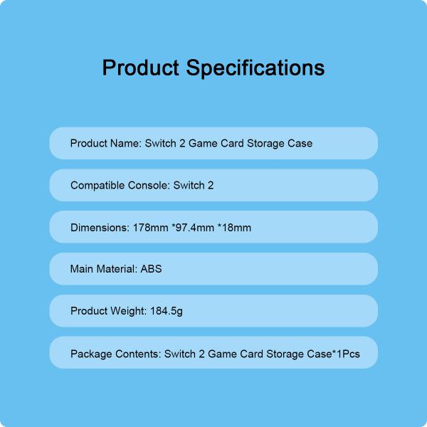 Large Storage 24 Slots Hard ABS Magnetic Game Card Storage Case for Nintendo Switch 2