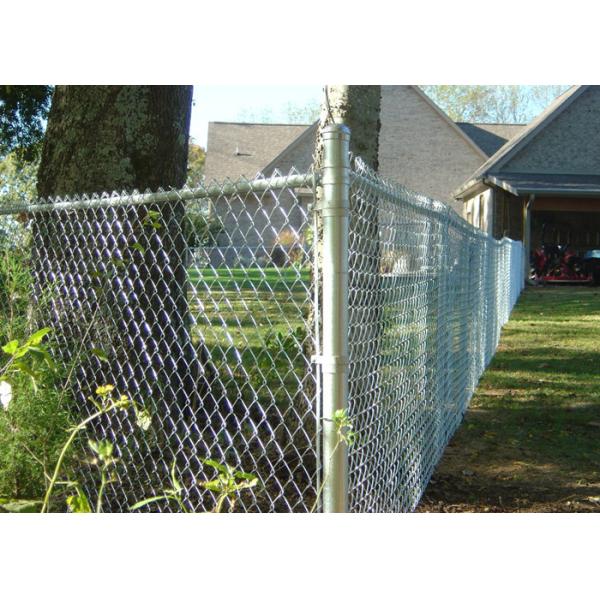 Football Field PVC Coated Chain Link Mesh Fence With Diameter 0.4mm