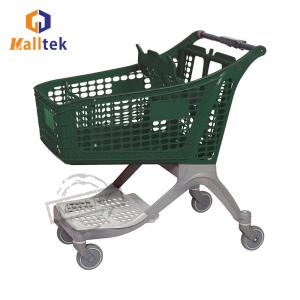 China 175L Pure Plastic Supermarket Shopping Trolley For Customised Colours on sale
