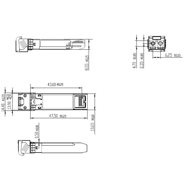 25G SFP28 Transceiver Module LAN-WDM Singlemode Dual LC Port 40KM DDM CE