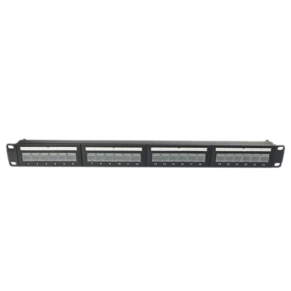 Buy 1U 24 Port Keystone Unshielded Patch Panel Keystone RJ45 DustProof at wholesale prices