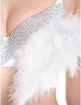CC5108F Feather Dance Costumes Sparckle Rhinestones Banded Sexy Bras Feather