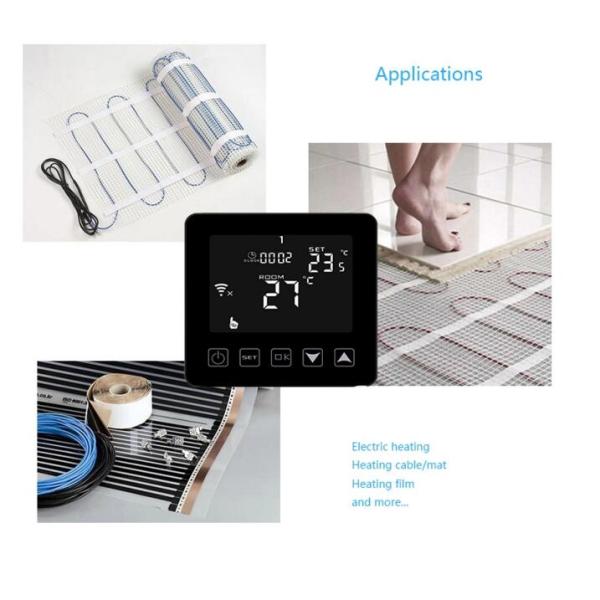 weekly Programmable Touch Screen Electric Heating Thermostat 16A LCD Display for Electric Floor HeatingController