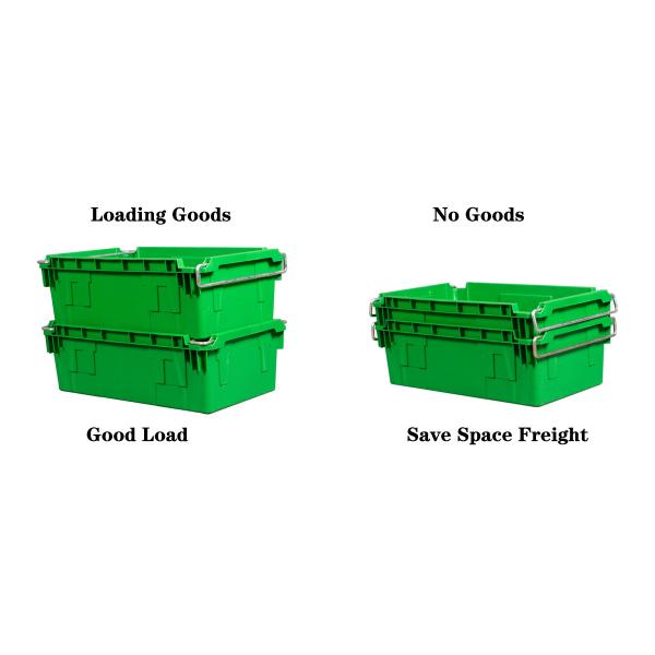 Plastic Solid Nestable Crate Heavy Duty Plastic Crate With Metal Storage Stackable Containers