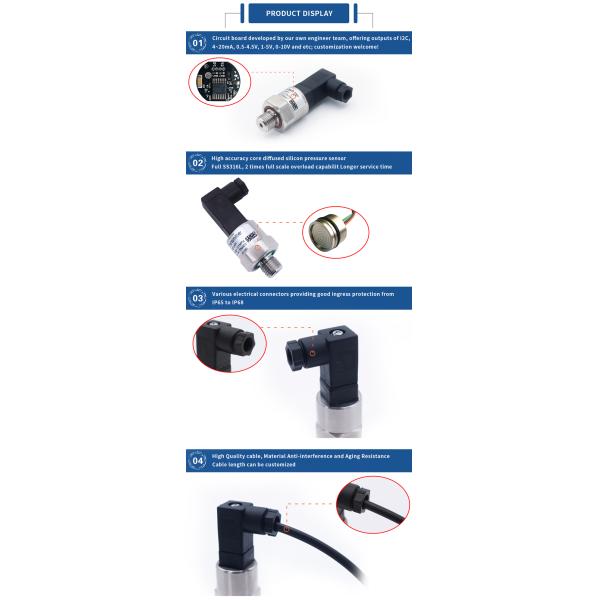 304 SS 316L 5 Psi Pressure Sensor 12VDC For Water Supply Pipeline