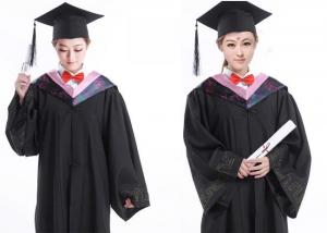China Pure Polyester Teen School Uniform , Black Graduation Gown For College Graduates on sale