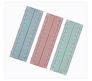 Quality 830 Point Full Size Green Breadboard for prototyping to Develop DIY with blue and red contacts for sale