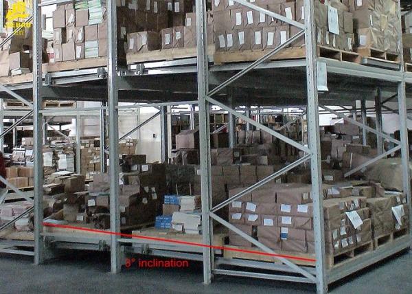 Q235 Steel Double Deep Pallet Racking , Galvanized Push Back Racking