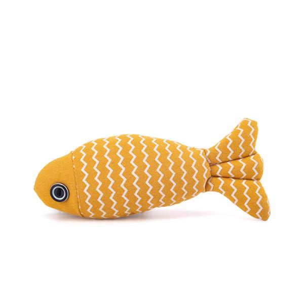 Buy Interactive Catnip-Infused Burlap Fish Toy for Cats at wholesale prices