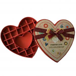 Quality 4C CMYK Food Gift Box Packaging Heart Shaped Gift Box With Paper Inster Ribbion for sale