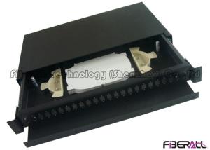 Black rack mount patch panel , Optical Terminal Box With Front Fiber Guide Panel