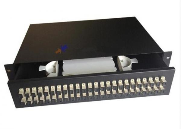 Buy Steel Sc Fiber Optic Joint Box , 48 Port Fiber Patch Panel Drawer Type at wholesale prices