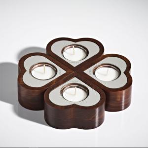 Quality Home Decoration Unique Jar Candles Wooden Style Tealight Candle Holder for sale