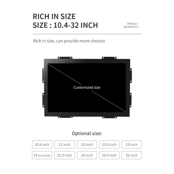 OEM 17 Inch Frame Touch Screen Monitor Industrial With CGA VGA