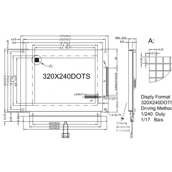 HTN Blue Custom LCD Display Module Segment With Pin Connect
