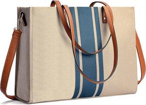 Quality Canvas Work Laptop Tote Bag For Women Casual Travel 16.33x4.7x12.99 for sale
