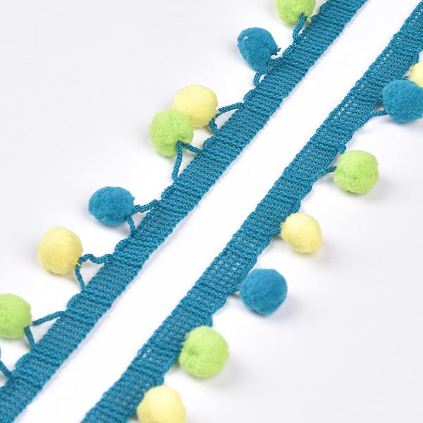 Customized Color 1.2cm Width Pom Pom Tassel Trim For Clothes