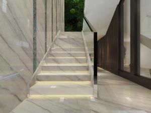 Quality Polished Face Natural White Marble Flooring Tiles Marble Stair Tiles OEM Service for sale