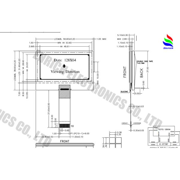 2.4 Inch 128x64 Dot Matrix Lcd Module Dot Matrix Lcd Screen ST7567 Drive IC