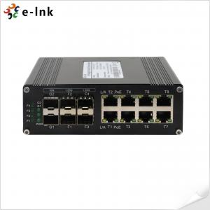 China 8W Max Industrial Ethernet Switch 8 Port RJ45 Gigabit + 4 Port 1G SFP + 2 Port 10G Fiber on sale
