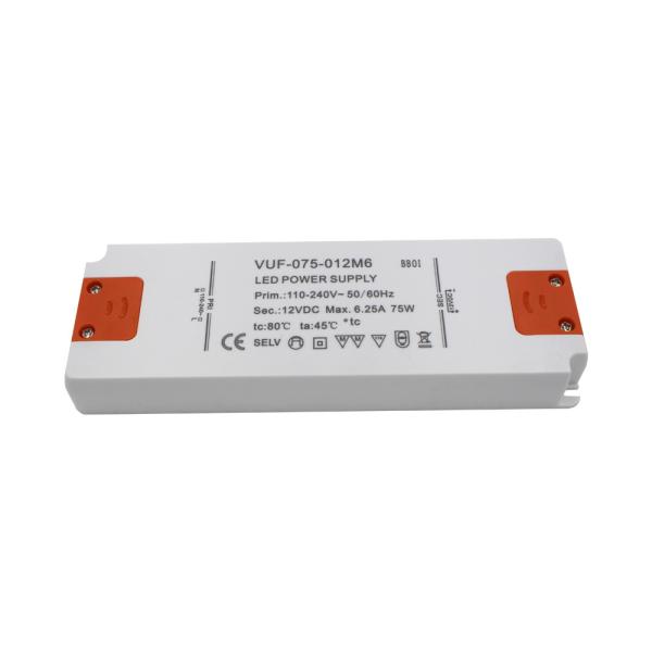 Plastic Case Constant Voltage LED Driver 12V 75W Power Supply For Strip Light
