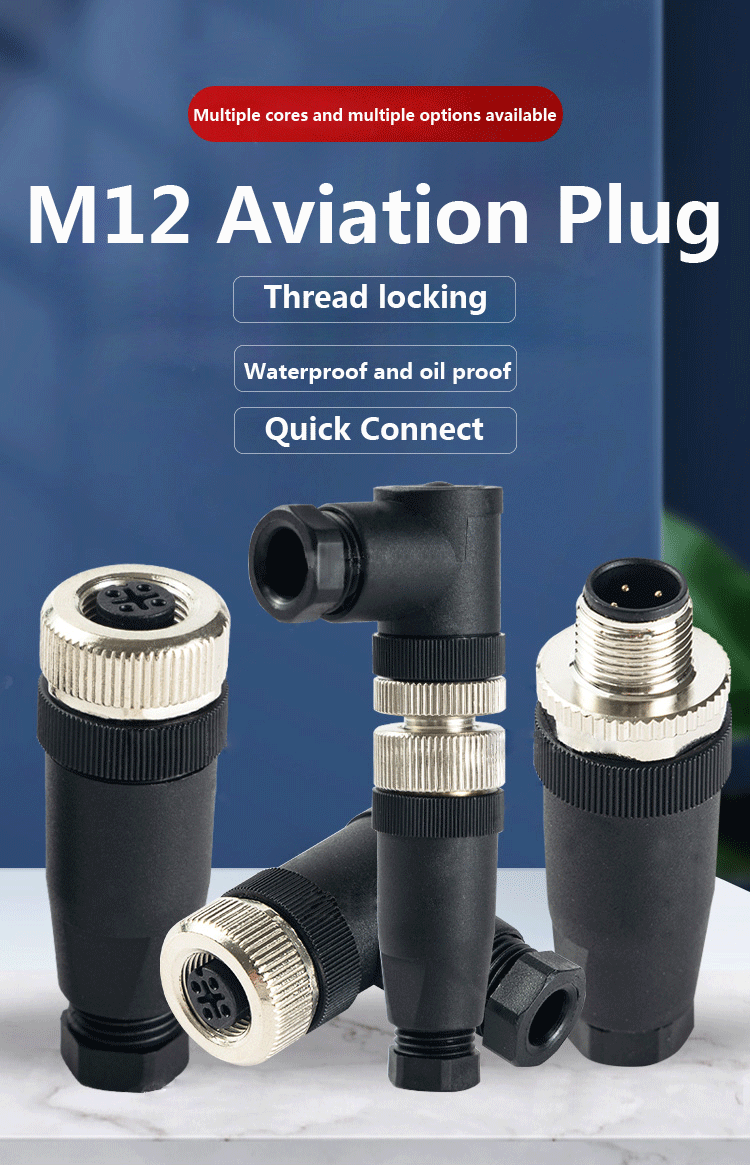 3 4 5 Pin IP67 Wire M12 Waterproof Circular M12 8 pin Female Male Waterproof Connector