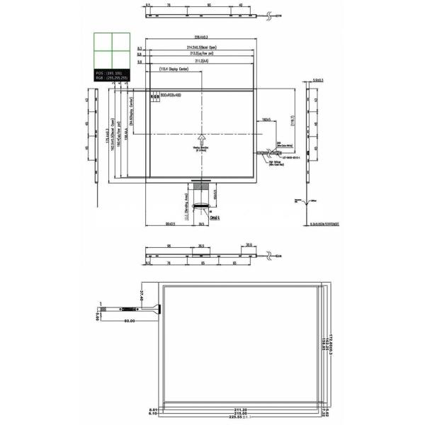 10.4 Inch Resistive Touch LCD 60pin 24bit RGB Interface Driver IC STM32/RA8875 Resolution 800*600 250 Brightness