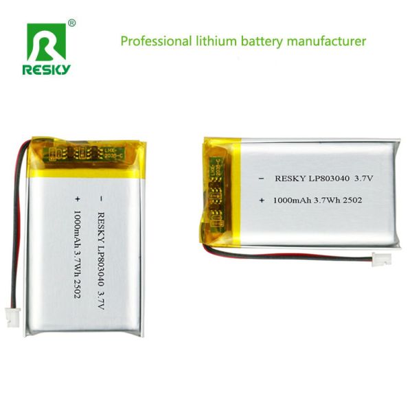 Rechargeable Lipo Lifepo4 Batteries 803040 3.7v 1000mAh 3.7wh Solar Lithium Polymer Battery Cell