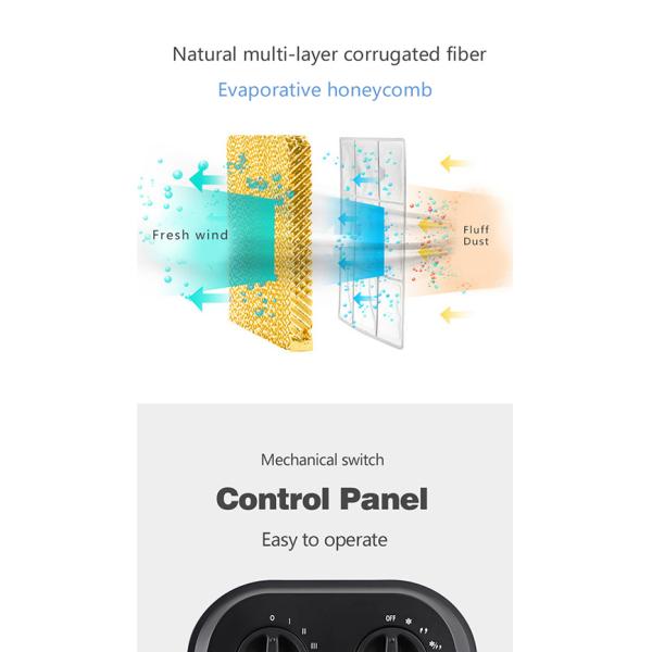Portable Evaporative Water Air Cooler 110V Wind Switchable 800m3/h Flow