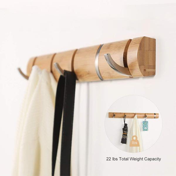 Sustainable Bamboo Coat Hooks Hat Wall Hook Wall Mounted