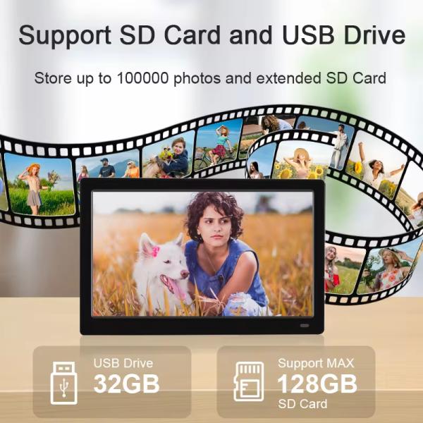 High Resolution 1280*800 10.1 Inch Digital Photo Frame for Video and Image Viewing