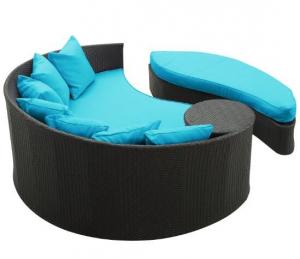 Quality PE Rattan Sun bed patio Backyard beach Chaise Lounge chairs Leisure Aluminium Outdoor Garden wicker Sofa for sale