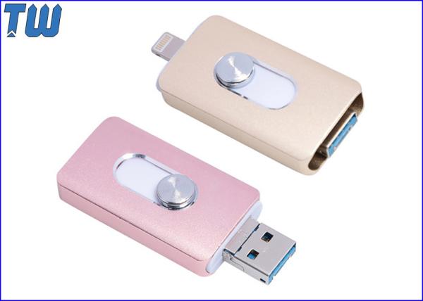 Buy USB3.0 Flash Drives Sliding Button Control 3 Kinds of USB Interface at wholesale prices