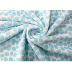 China 210GSM 100% Polyester Velvet Fabric Fleece Material Blue Leopard Print on sale