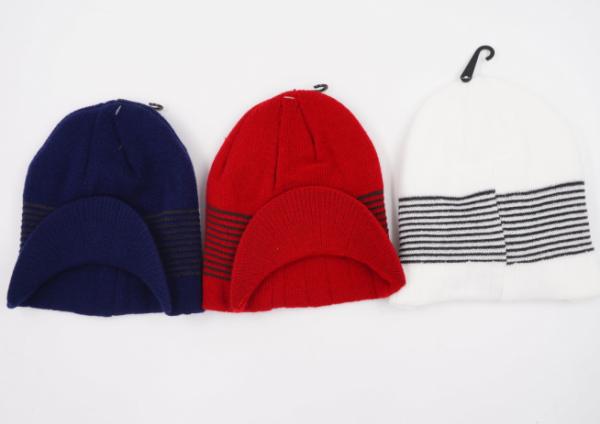 20*22+7cm 66g 100%Polyester 2017 fashion stripe men wholesale china winter knitting hats